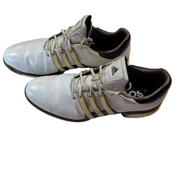 Adidas Tour360 Boost Golf Shoes Men’s Size 15 (Rare) White Leather - Spikes - Picture 4 of 12